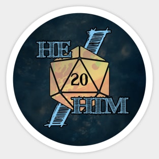 He/Him Pronoun D20 Sticker